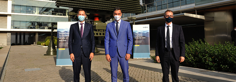 Indra demonstrates its global leadership of technological systems for transport, defence and digital transformation before the President of the Spanish Government