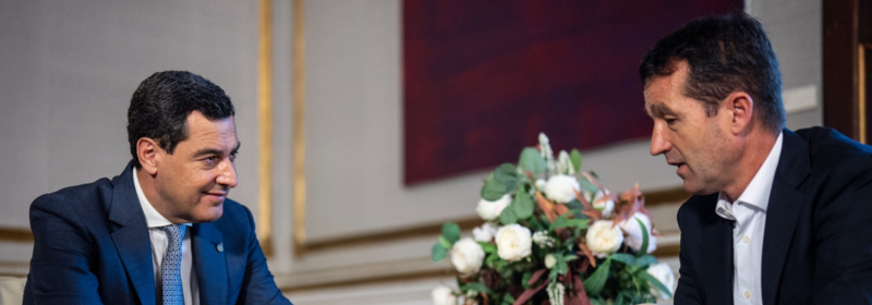 Ángel Escribano presents to Juan Manuel Moreno his strategy to double Indra Group’s activity in Andalusia and expand its workforce to 3,700 professionals